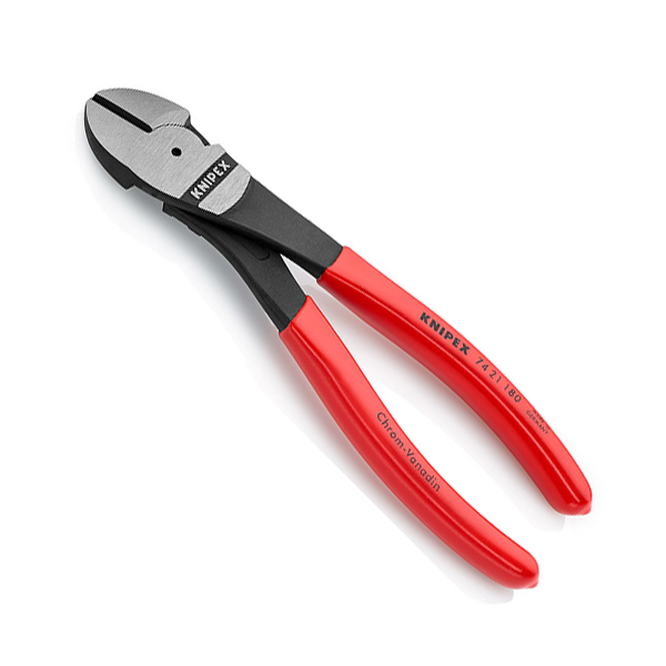 Knipex 74 21 180 7 High Leverage Angled Head Diagonal Cutters – Crawford  Tool
