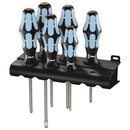 Wera 3334/6 Stainless Steel Lasertip Slotted & Phillips Screwdriver Set + Rack