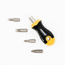 Felo 61727-PS4 Ergonic Magnetic 1/4" x Stubby Bit Holder with Phillips and Slotted Bits