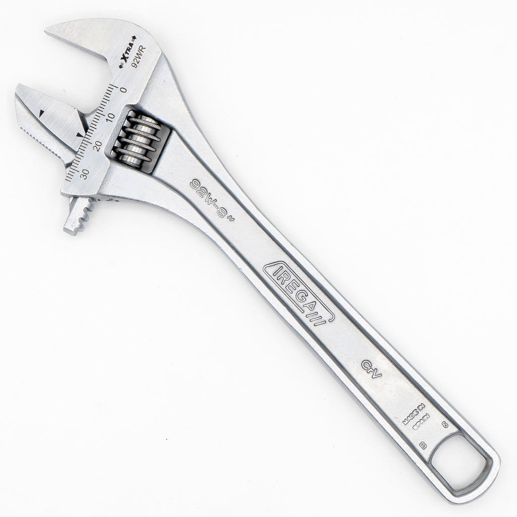 Irega 92WR-8 Adjustable Wrench 8 with Reversible Jaw and Xtra Wide Op –  Crawford Tool