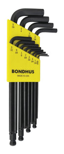 Bondhus 10936 Ball End Inch Hex Key Set 12 Pieces .050" to 5/16"