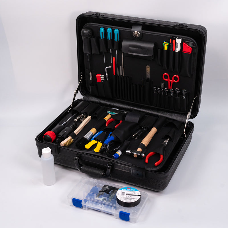 Crawford Basic Copier Tool Kit w/Vessel JIS Screwdrivers- 40V-G256 in Ultimate Gladiator 6" Deep Tool Case