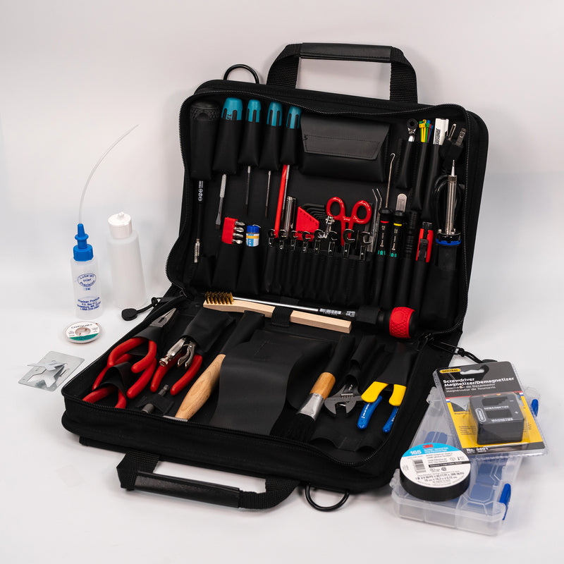 Crawford Deluxe Copier Tool Kit w/Vessel JIS Screwdrivers- 48V-255BLK in 2 compartment Zipper Style Tool Case