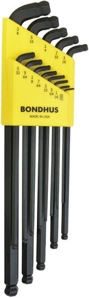 Bondhus 67037 Stubby Double Ball End Inch L-Wrench (Hex Key) Set .050" to 3/8"