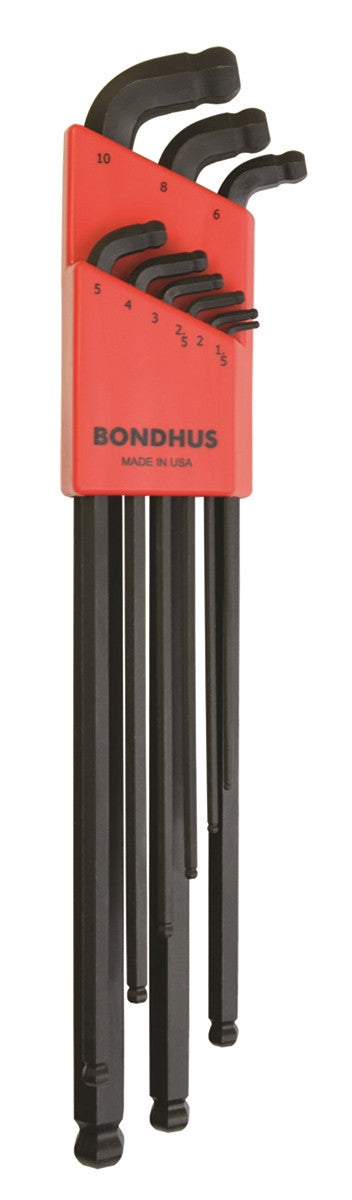 Bondhus 67099 Stubby Double Ball End Metric L-Wrench (Hex Key) Set 1.5mm to 10mm