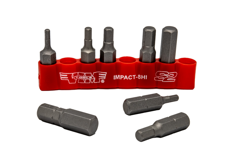 Vim Tools IMPACT-8HI Hex Inch Impact Bit Set, SAE 8 Piece 5/16" Shank (7/64" to 3/8")