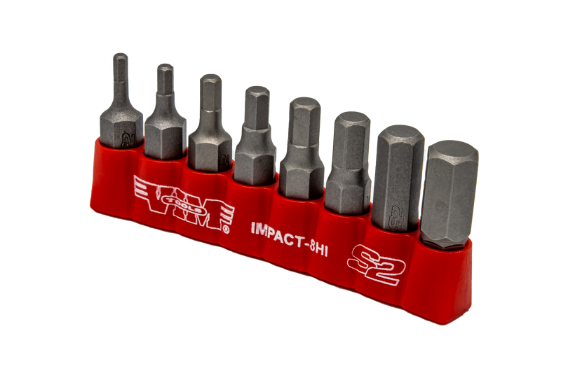 Vim Tools IMPACT-8HI Hex Inch Impact Bit Set, SAE 8 Piece 5/16" Shank (7/64" to 3/8")