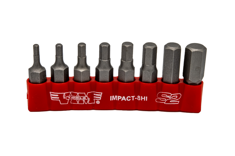 Vim Tools IMPACT-8HI Hex Inch Impact Bit Set, SAE 8 Piece 5/16" Shank (7/64" to 3/8")