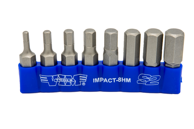 Vim Tools IMPACT-8HM Hex Metric Impact Bit Set, 8 Piece 5/16" Shank (3mm to 10mm)