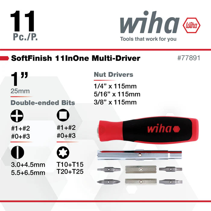Wiha 77891 SoftFinish 11inOne Multi-Driver