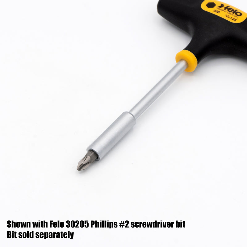 Felo 32350 T-Handle Hex Bit Holder Magnetic 1/4" x 5" Bit Holding Screwdriver