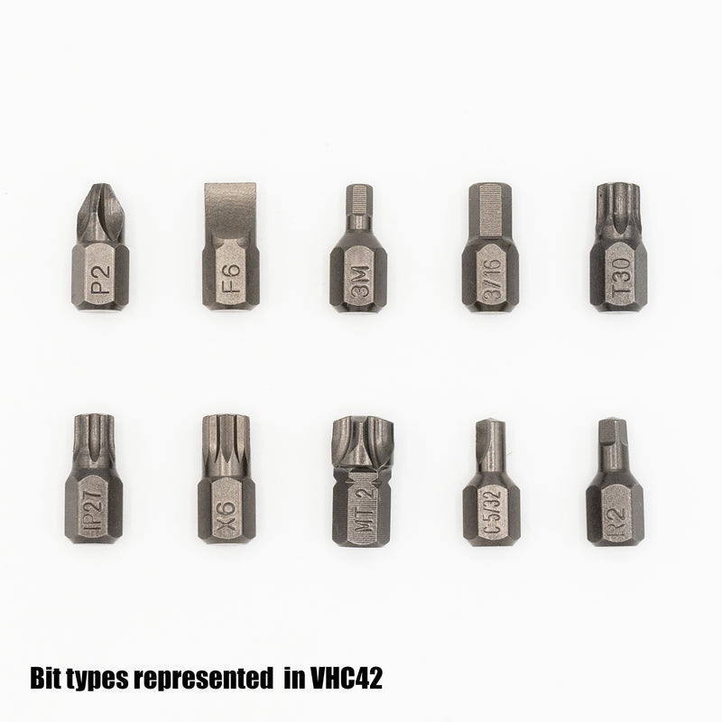 Vim VHC42 Close Quarters Half Cut Stubby Bit set 42 Piece with NR400 Nano Ratchet and Compact Metal Storage Box