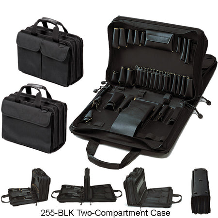 Crawford 255-BLK Double-Sided 2-Compartment Soft Sided Zipper Tool Case 16" x 11" x 5"