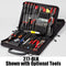 Crawford 277-BLK Zipper Tool Case Two Compartment Double-Sided 17" x 12-1/2" x 5-1/2"