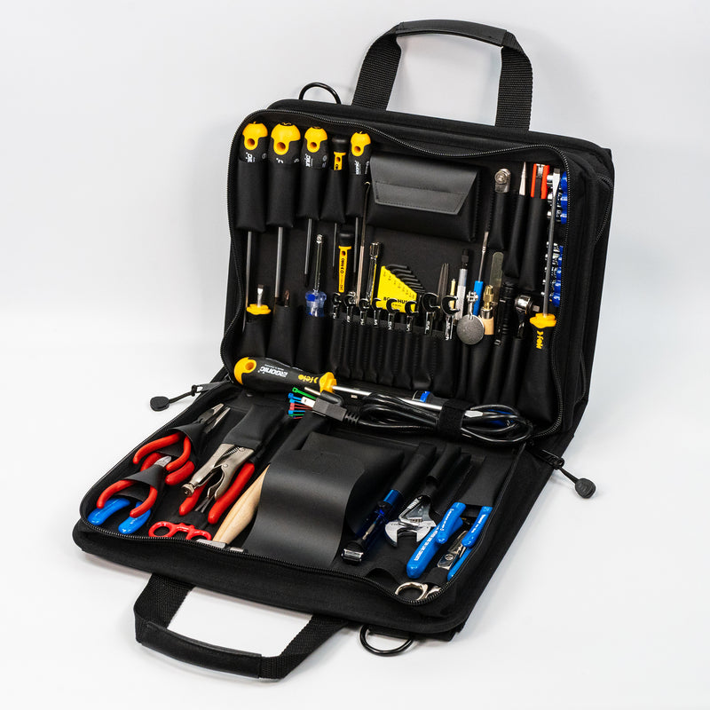 Crawford Metric Field Service Engineers Tool Kit - 55M-259BLK  in 2-Compartment Zipper Case with Laptop Storage