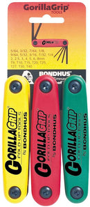 Bondhus 12533 Gorilla Grip Hex and Star Fold-up Triple Pack, 12587 (2-8mm), 12589 (5/64-1/4-Inch) & 12634 (T9-T40)