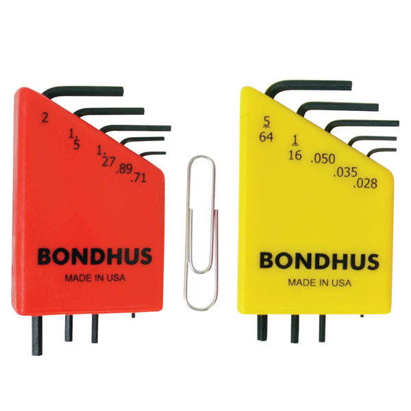 Bondhus 20393 Inch + Metric Micro Mini Hex Key (L-Wrench) Twin Pack