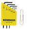Bondhus 35393 Micro Mini Inch Hex Key Set (L-Wrenches) 5 Pieces .028" to 5/64"