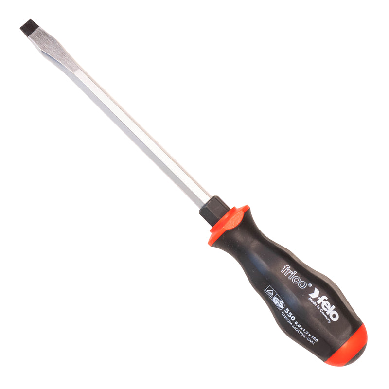 Felo 32358 Slotted 5/16" x 6" Extra Heavy-Duty Screwdriver with Steel Cap and Hex Bolster 5/16" Flat Blade Screwdriver