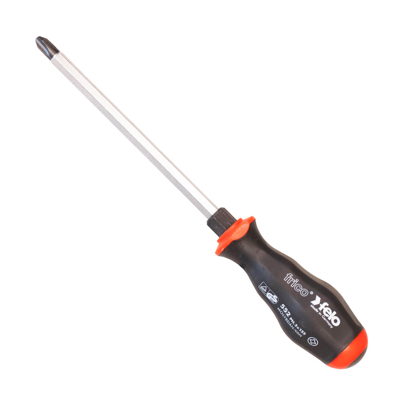 Felo 32370 Phillips #3 x 6" Extra Heavy-Duty Screwdriver with Steel Cap and Hex Bolster #3 Phillips Blade Screwdriver