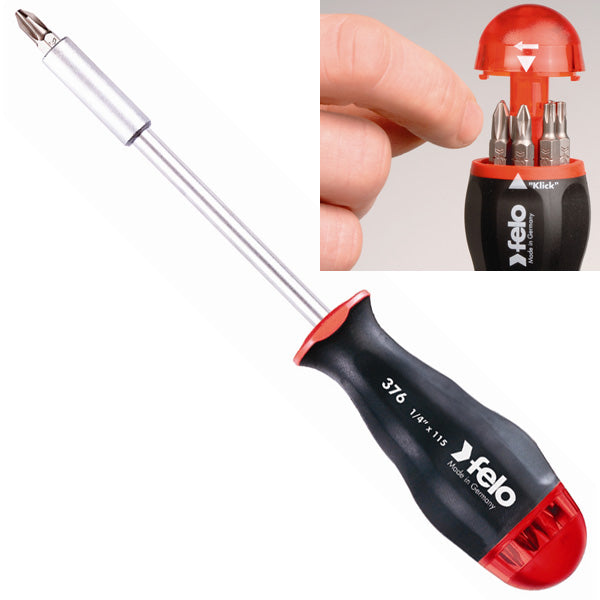 Felo 52COPY 8 in 1 Magnetic Bit Holding Screwdriver with Magazine Storage Handle Phillips, Slot, Metric Hex