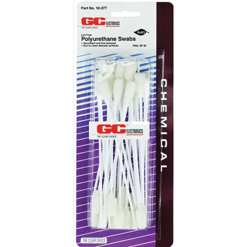 GC 10-277 Polyurethane Swabs Lint Free 6" Pack of 30