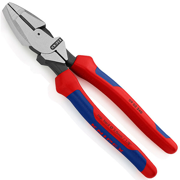 Knipex 09 02 240 9-1/2" New England Style High Leverage Lineman's Pliers with Comfort Grips
