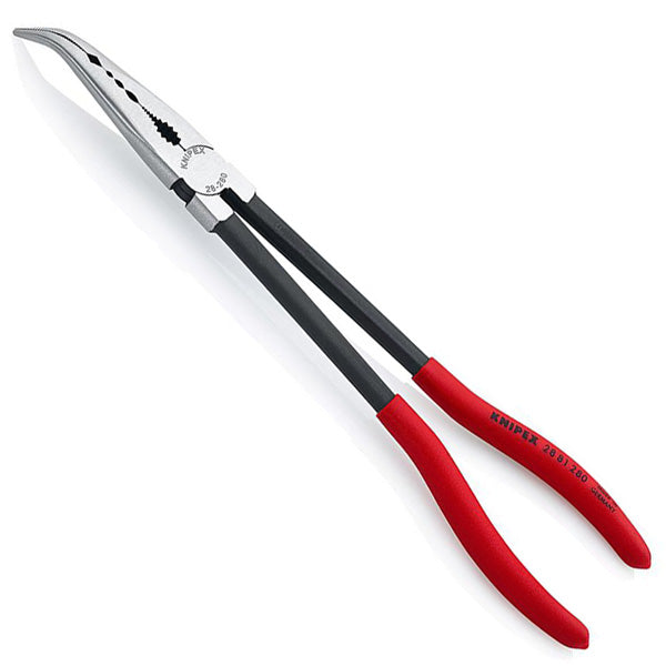 Knipex 28 81 280 11" Long Reach Bent Needle Nose Pliers with Transverse Profiles