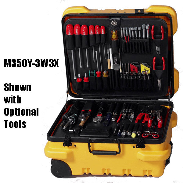 Crawford M350Y-3W3X Tool Case Military Wheeled 10" Yellow with 3W and 3X Pallets