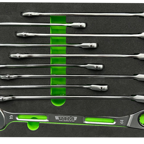 Vim Tools SAR100 Metric Slim Angled Ratcheting Wrench Set, 10