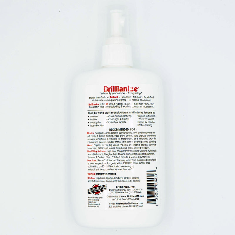 Brillianize #8-1R Plastic Cleaner / Polish - 8 oz Pump Spray Bottle,  Genuine (S5550)