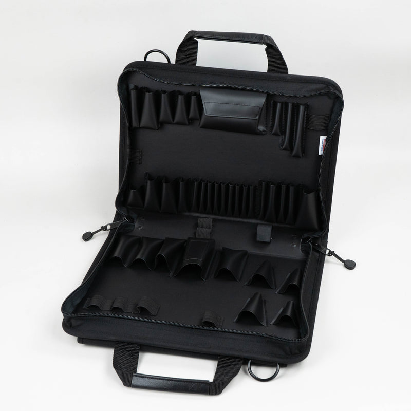 Crawford CFS5-BLK Soft Sided Zipper Tool Case 16" x 11" x 3" 45 Tool Pockets and Parts Pouch