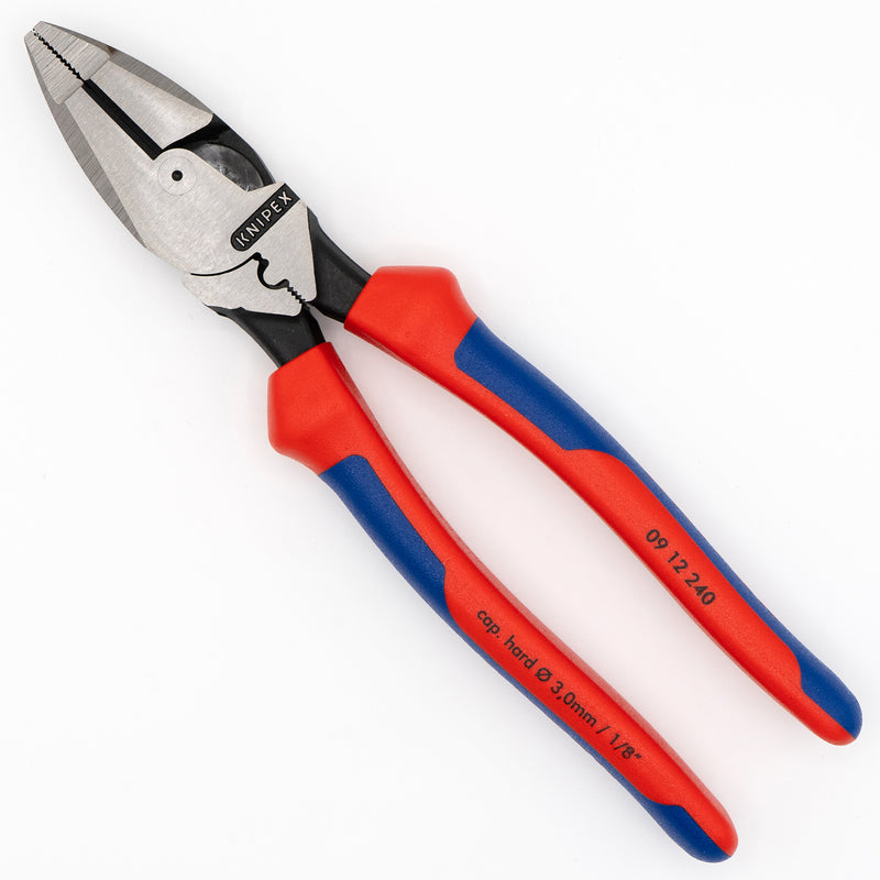 Knipex 09 12 240 - High Leverage Lineman's Pliers New England with Fish Tape Puller & Crimper