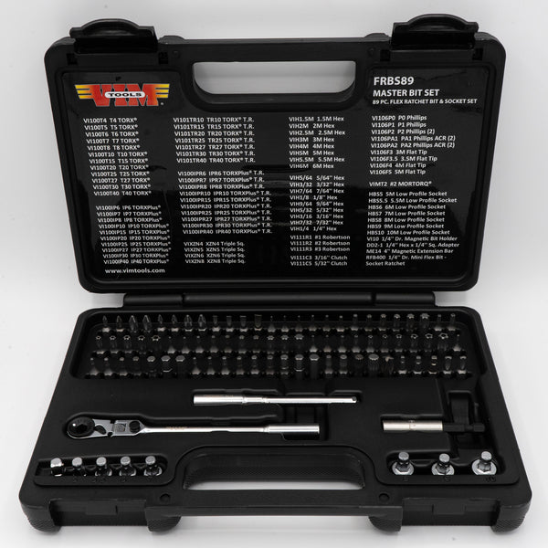 Vim Tools FRBS89 Master Bit & Socket Set with Super Versatile 1/4