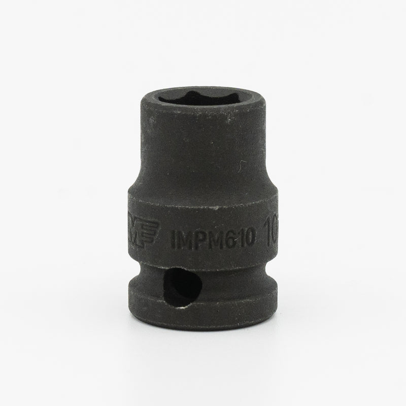 Vim Tools IMPM610 Metric 10mm 6-Point CR-MO Impact Socket, 3/8" Square Drive