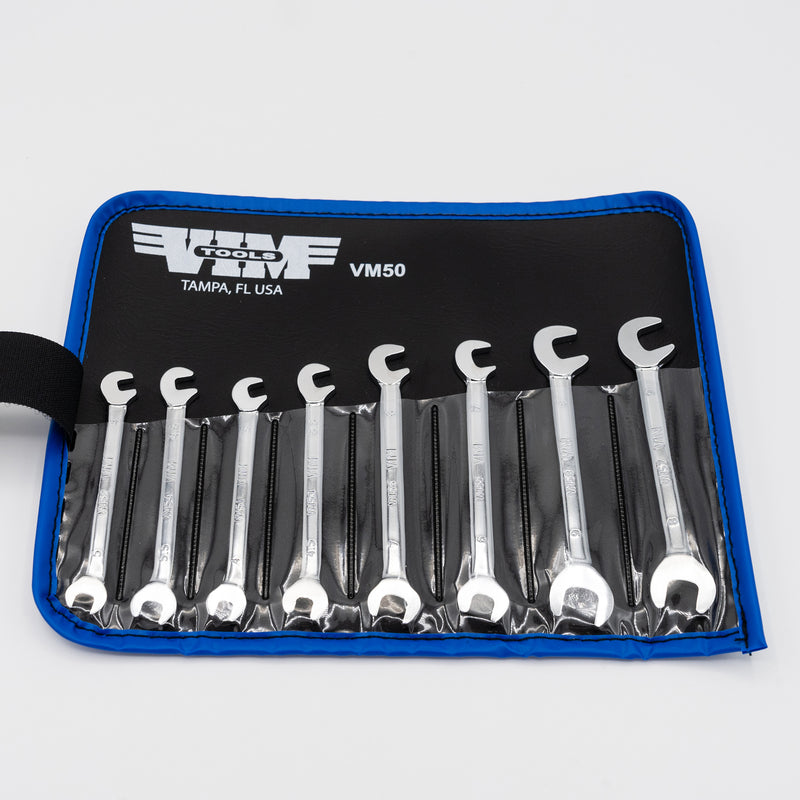 Vim Tools VM50 Miniature Open-End Metric Wrench Set 8 Piece 4mm to 9mm